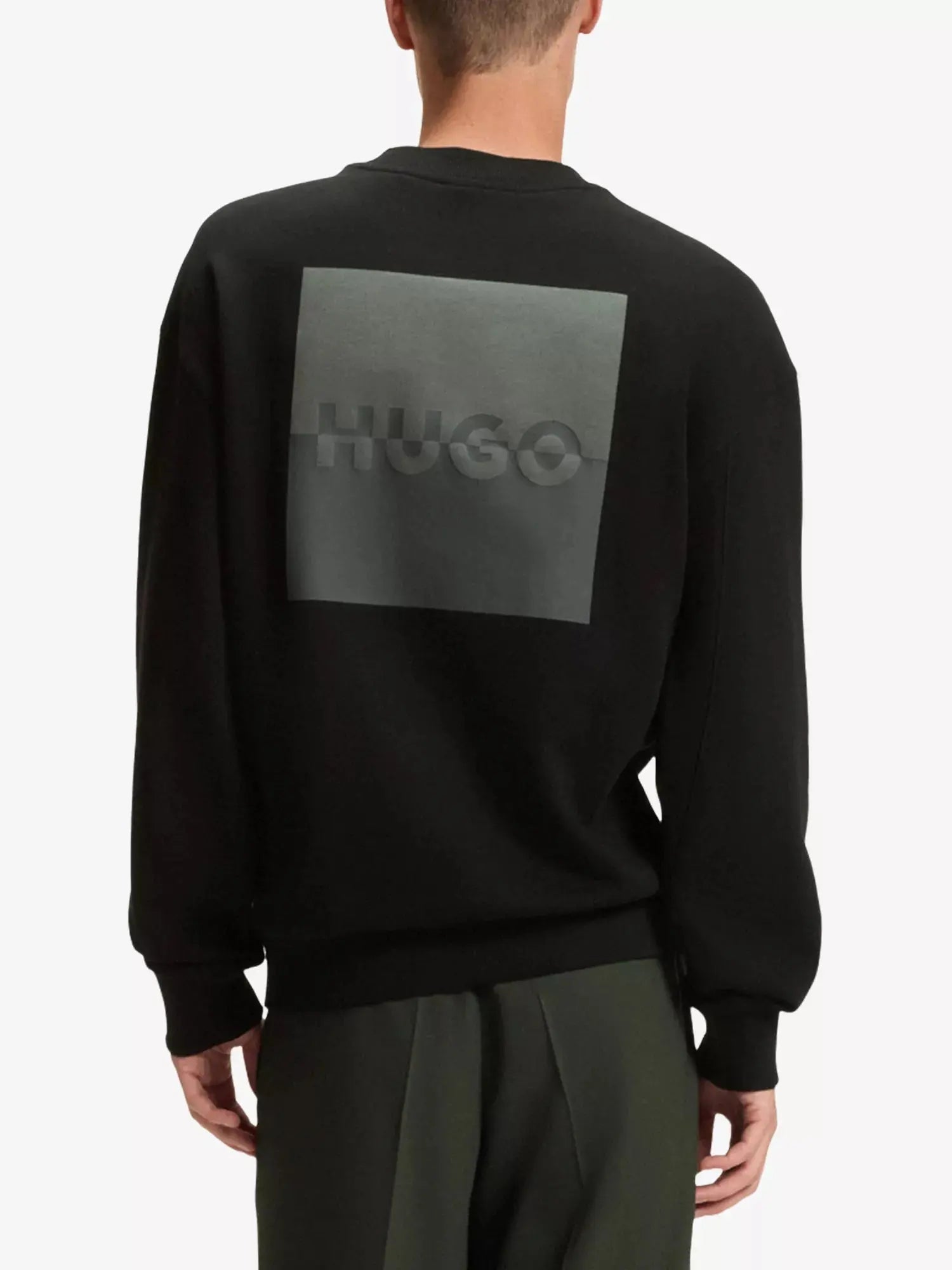 Men's Brand-Print Regular-Fit Cotton Sweatshirt HUGO