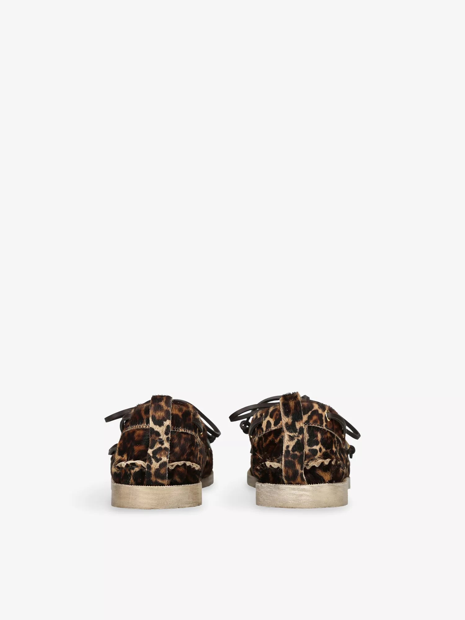 Men's Leopard-Print Leather Boat Shoes Golden Goose