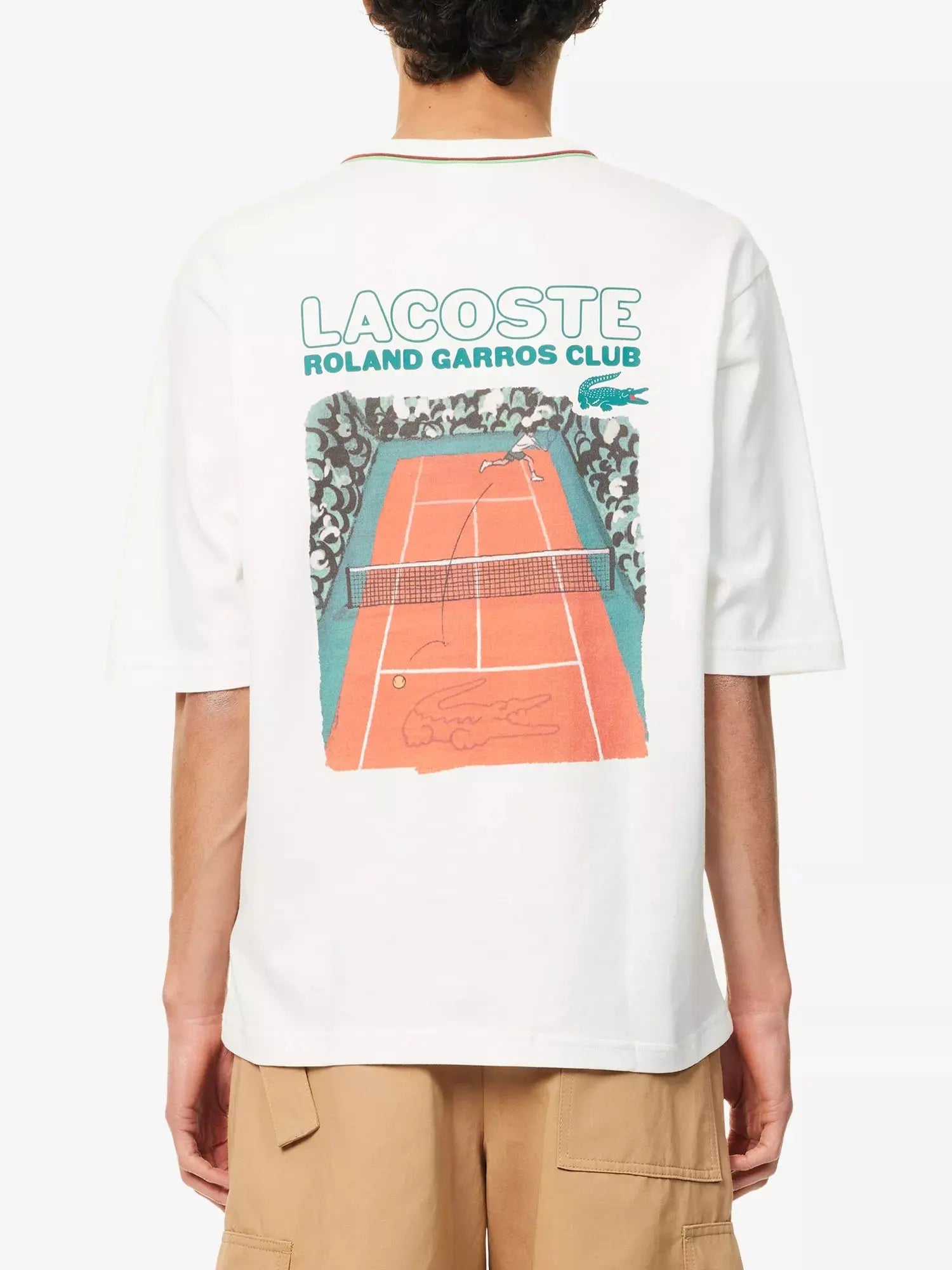 Men's Lacoste x Roland-Garros Graphic-Print Crewneck Cotton-Jersey T-Shirt Lacoste