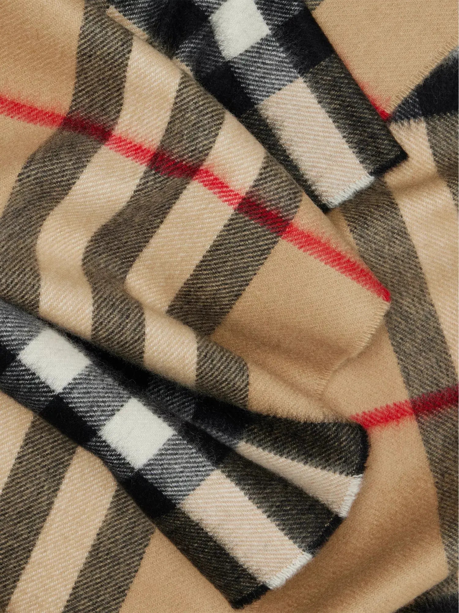 Women's Giant Check fringed cashmere scarf Burberry