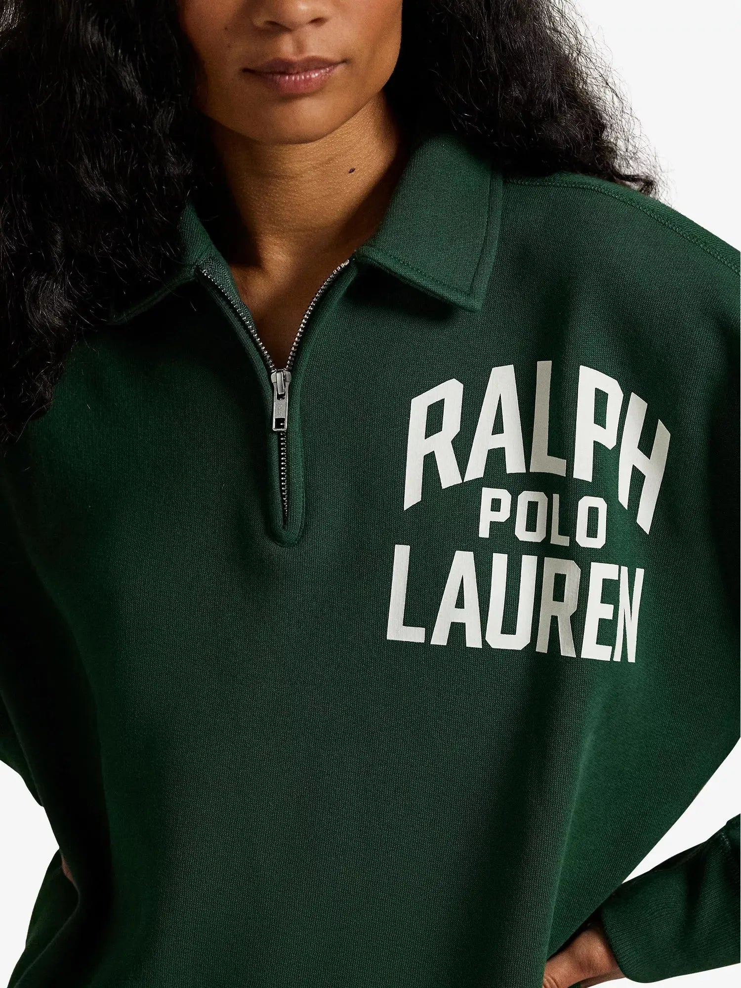 Women's Branded-Print Half-Zip Cotton-Blend Sweatshirt Polo Ralph Lauren