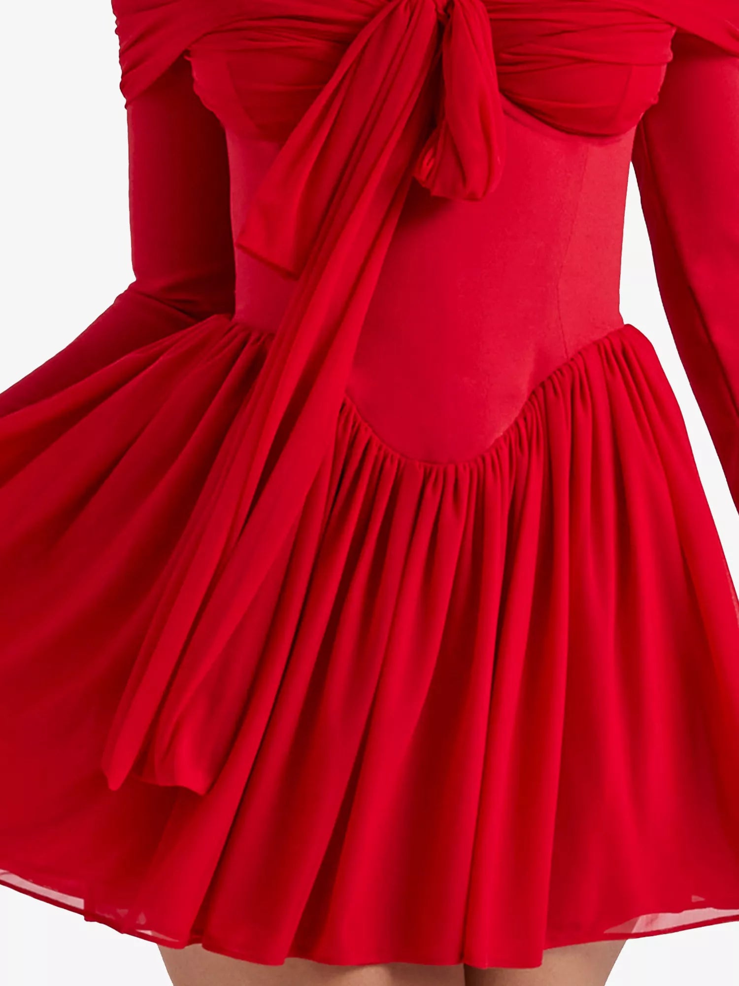 Alana off-the-shoulder stretch-woven mini dress