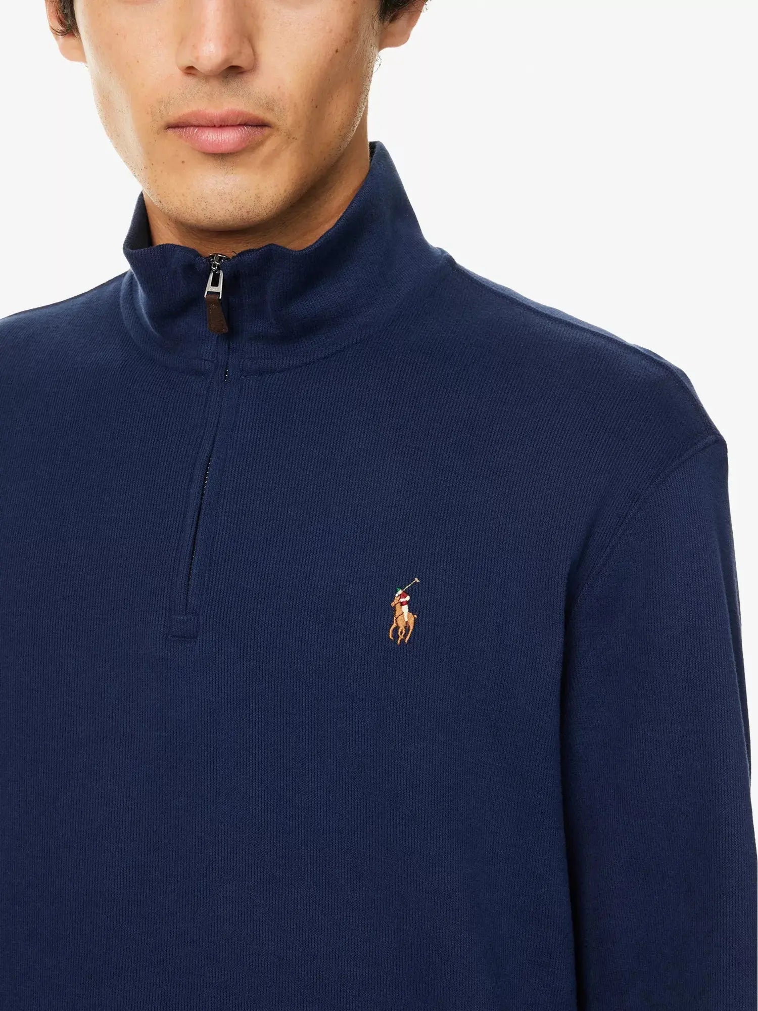Men's Half-zip logo-embroidered cotton-jersey sweatshirt Polo Ralph Lauren