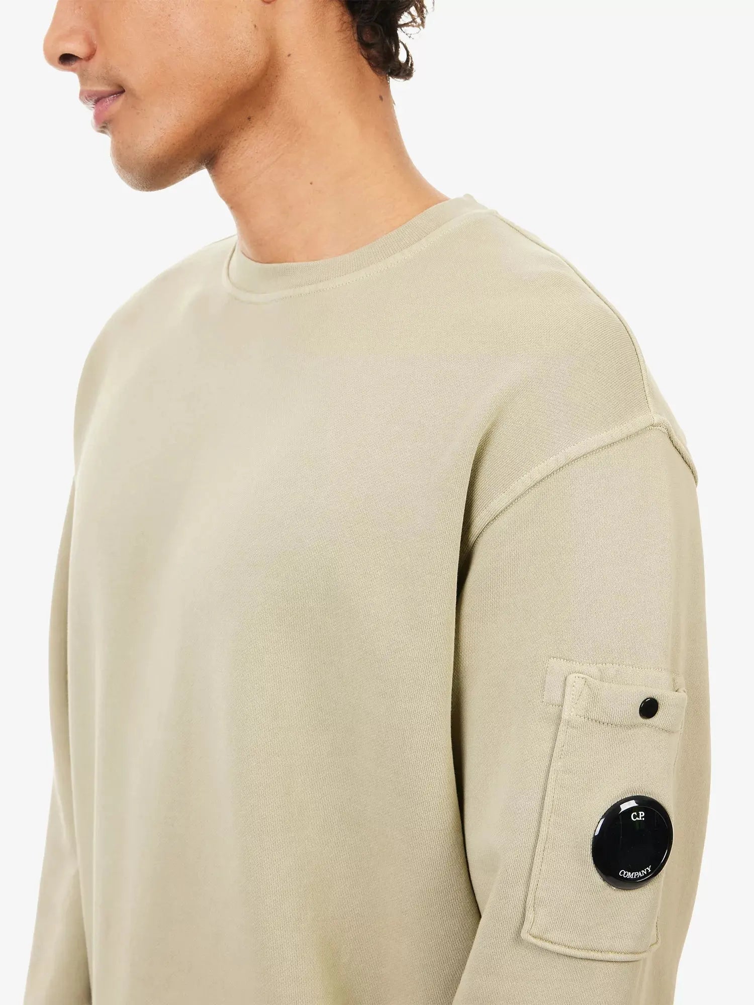 Men's Logo-Patch Crewneck Cotton Jumper CP Company