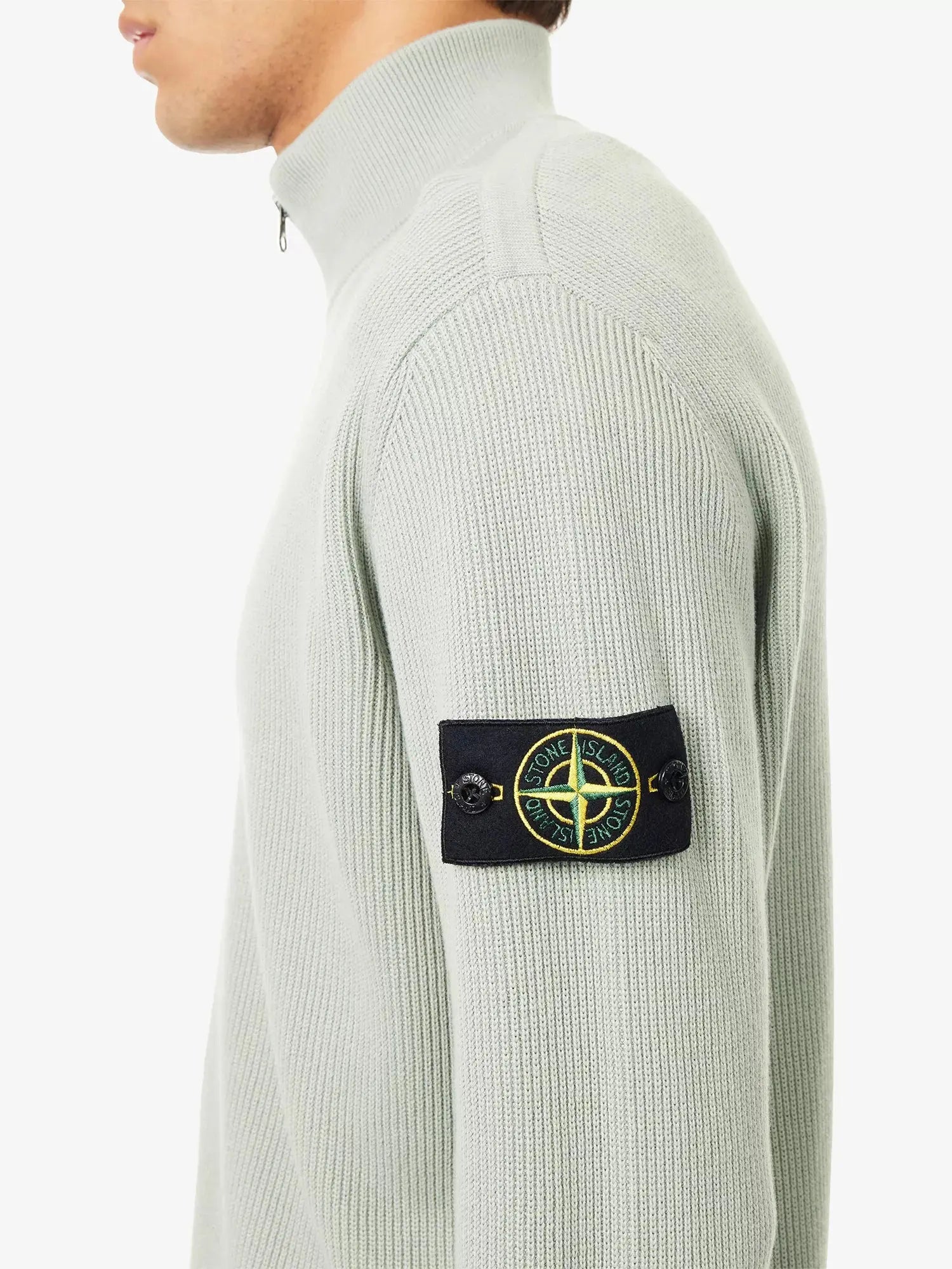 Men's Ribbed High-Neck Cotton-Knit Jumper Stone Island