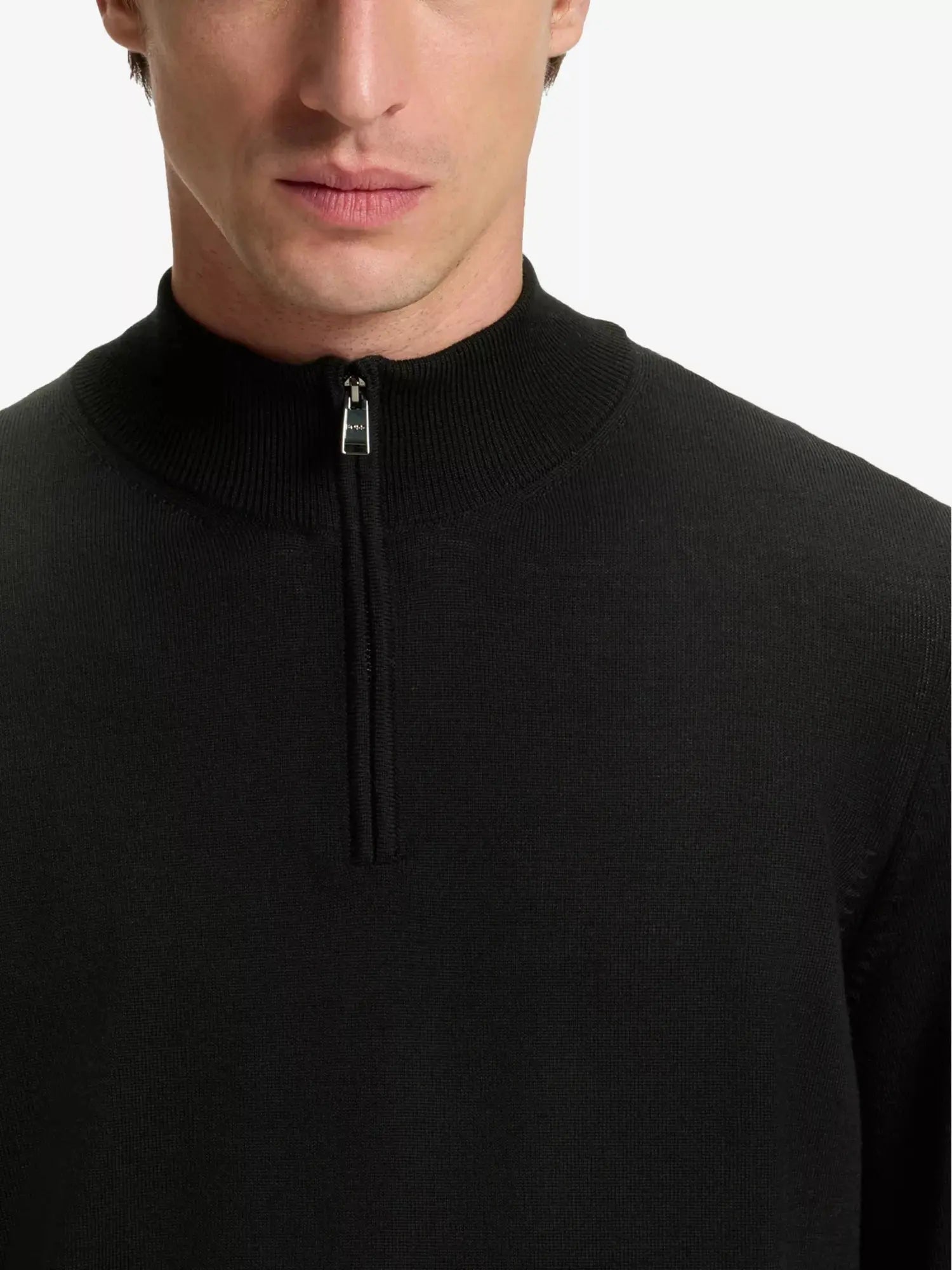Men's Zip-neck regular-fit wool-knitted jumper Boss