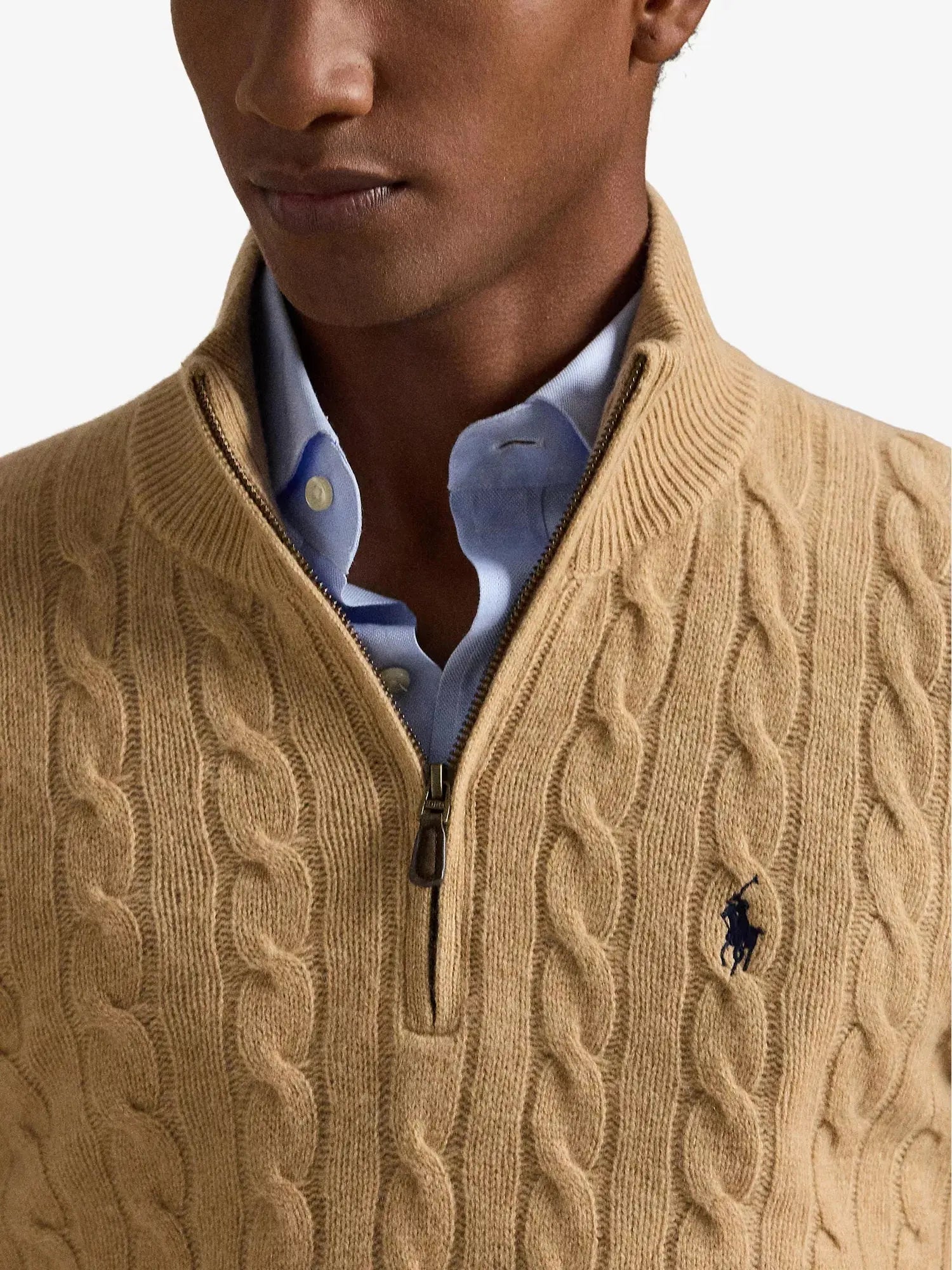 Men's Logo Cable-Knit Wool And Cashmere Jumper Polo Ralph Lauren