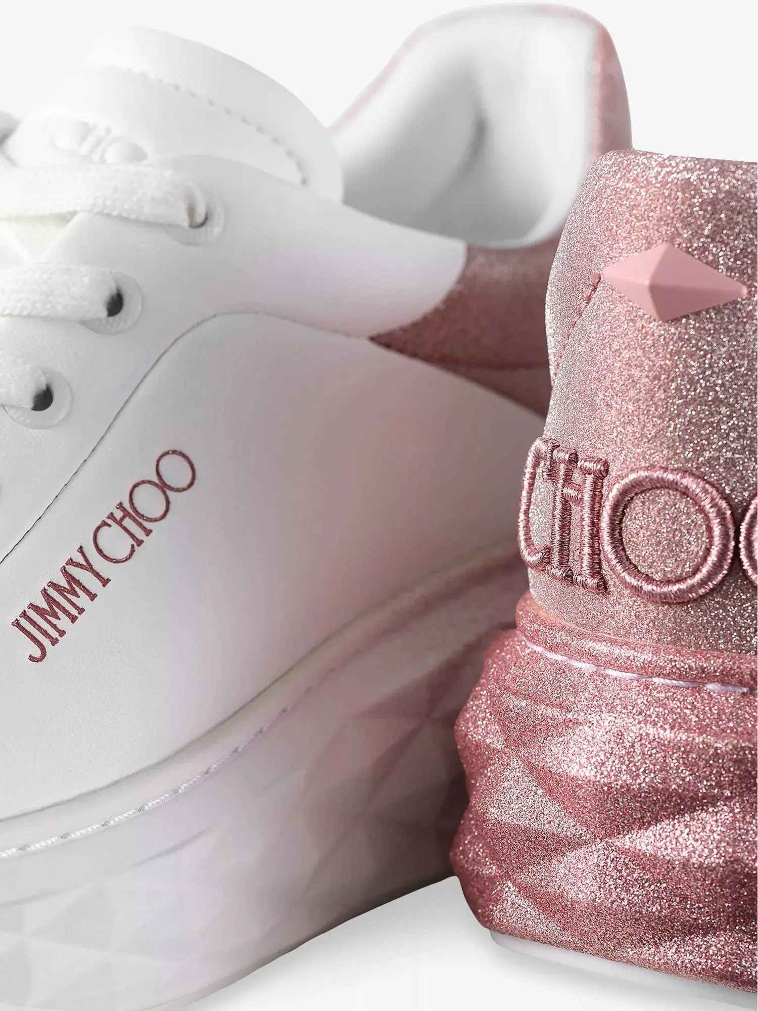 Women's Diamond Maxi F II Leather Trainers Jimmy Choo