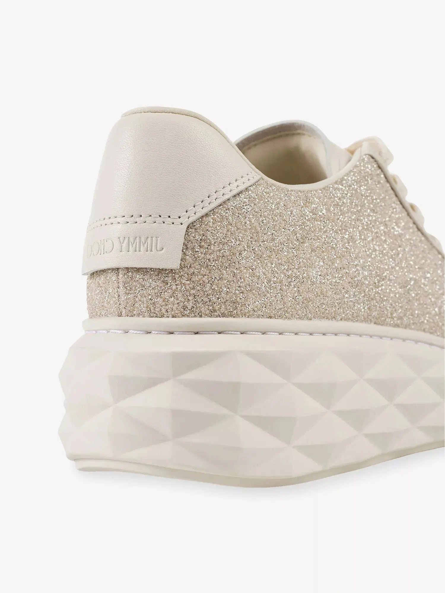 Women's Diamond Light Maxi Glitter-Embellished Leather Trainers Jimmy Choo