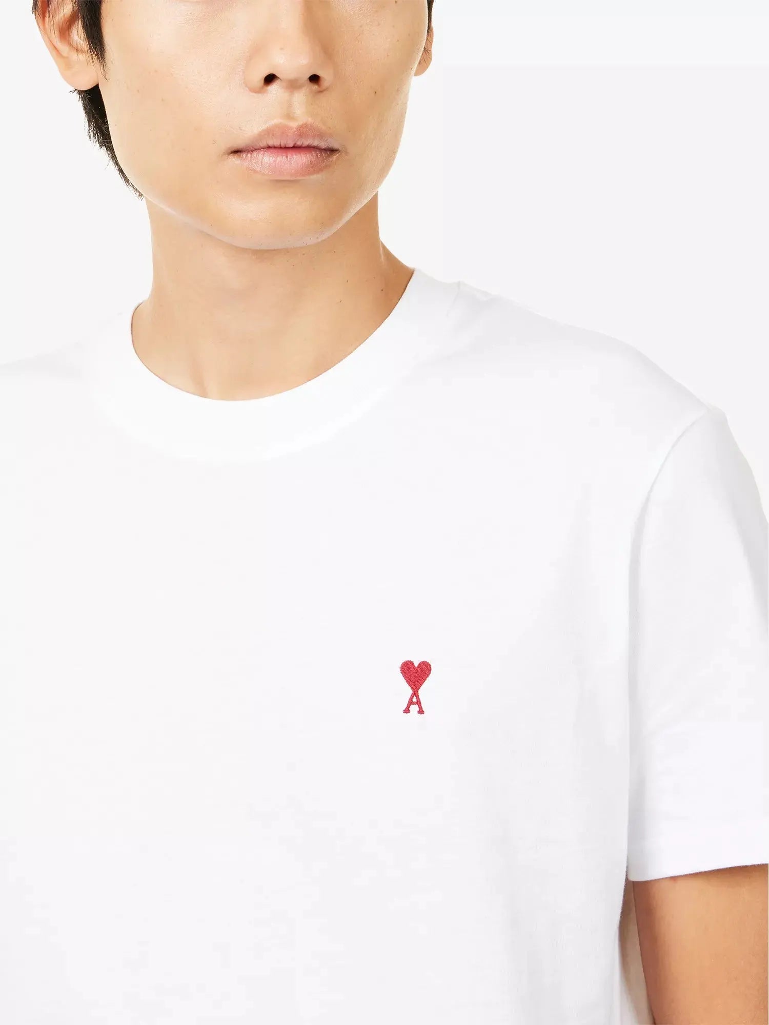 Men's Regular-Fit Embroidered-Logo Cotton-Jersey T-shirt Ami Paris