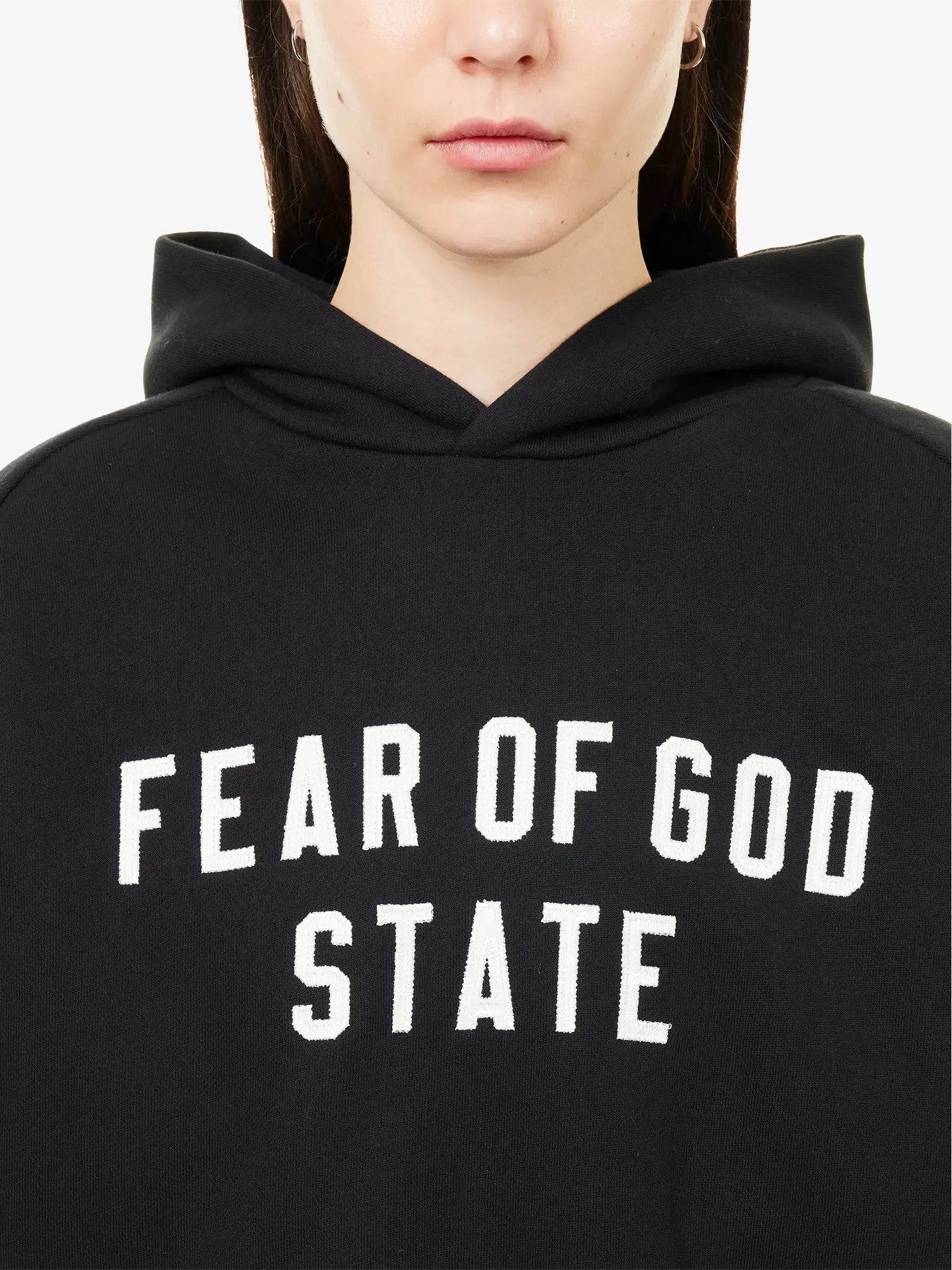 Women's Brand-Patch Raglan-Sleeves Cotton-Blend Hoody Fear of Gods Essentials