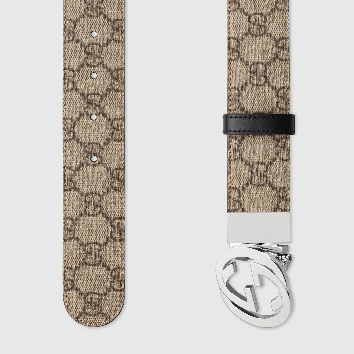 Men's Reversible belt with Interlocking G buckle 3.7cm width Gucci