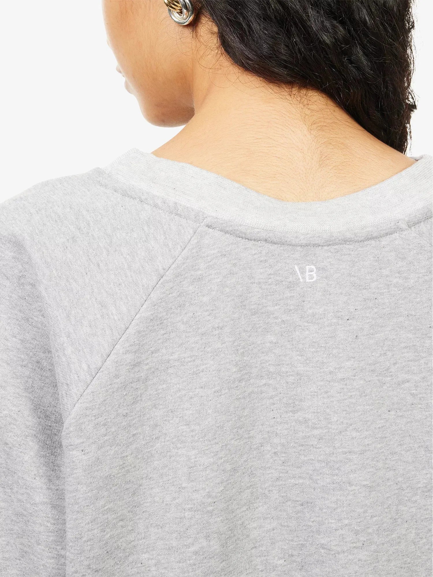 Women's Cropped Raglan-Sleeves Cotton-Blend Sweatshirt Victoria Beckham