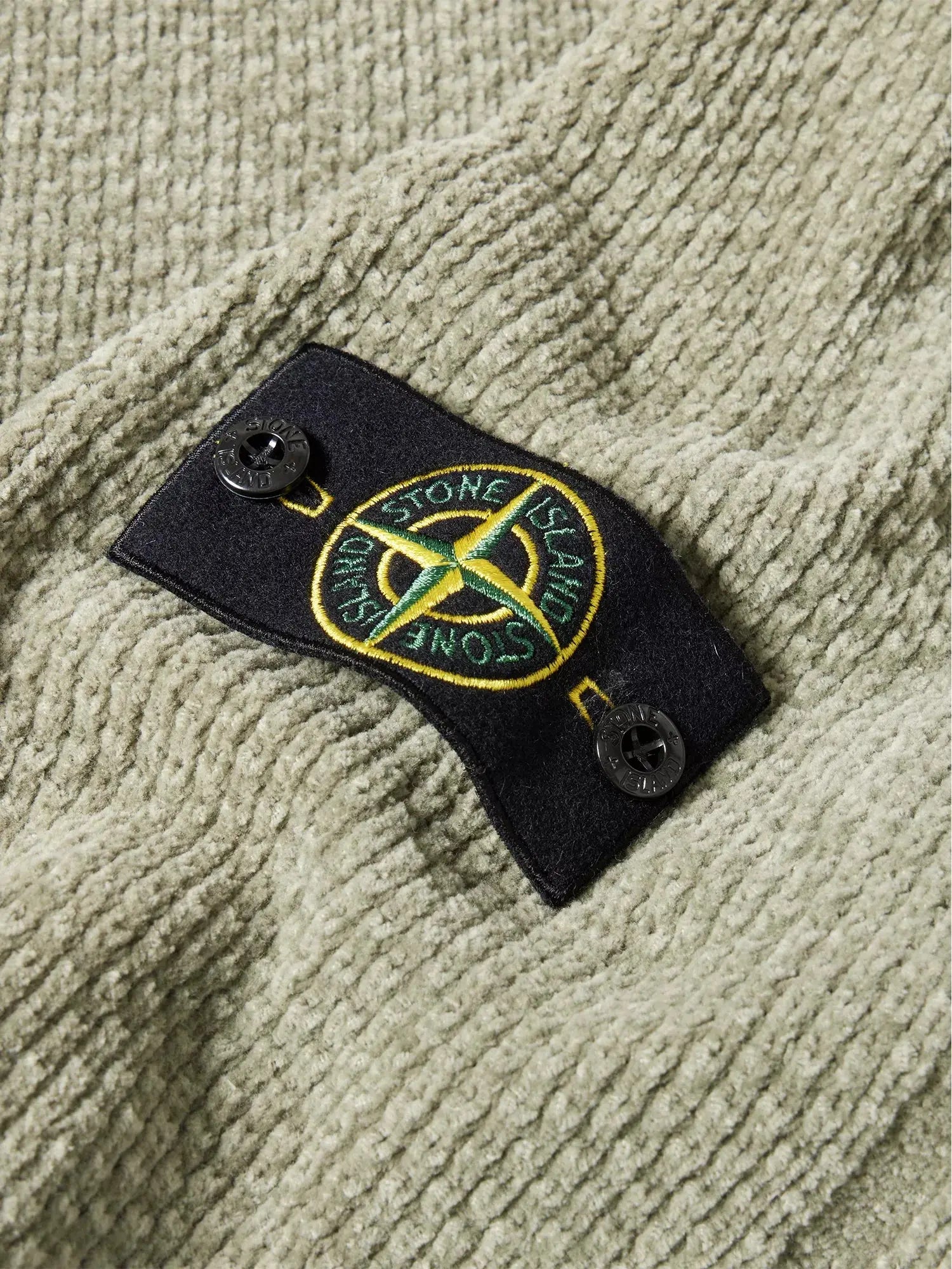 Men's Moss-Stitch Mock-Neck Cotton-Chenille Jumper Stone Island