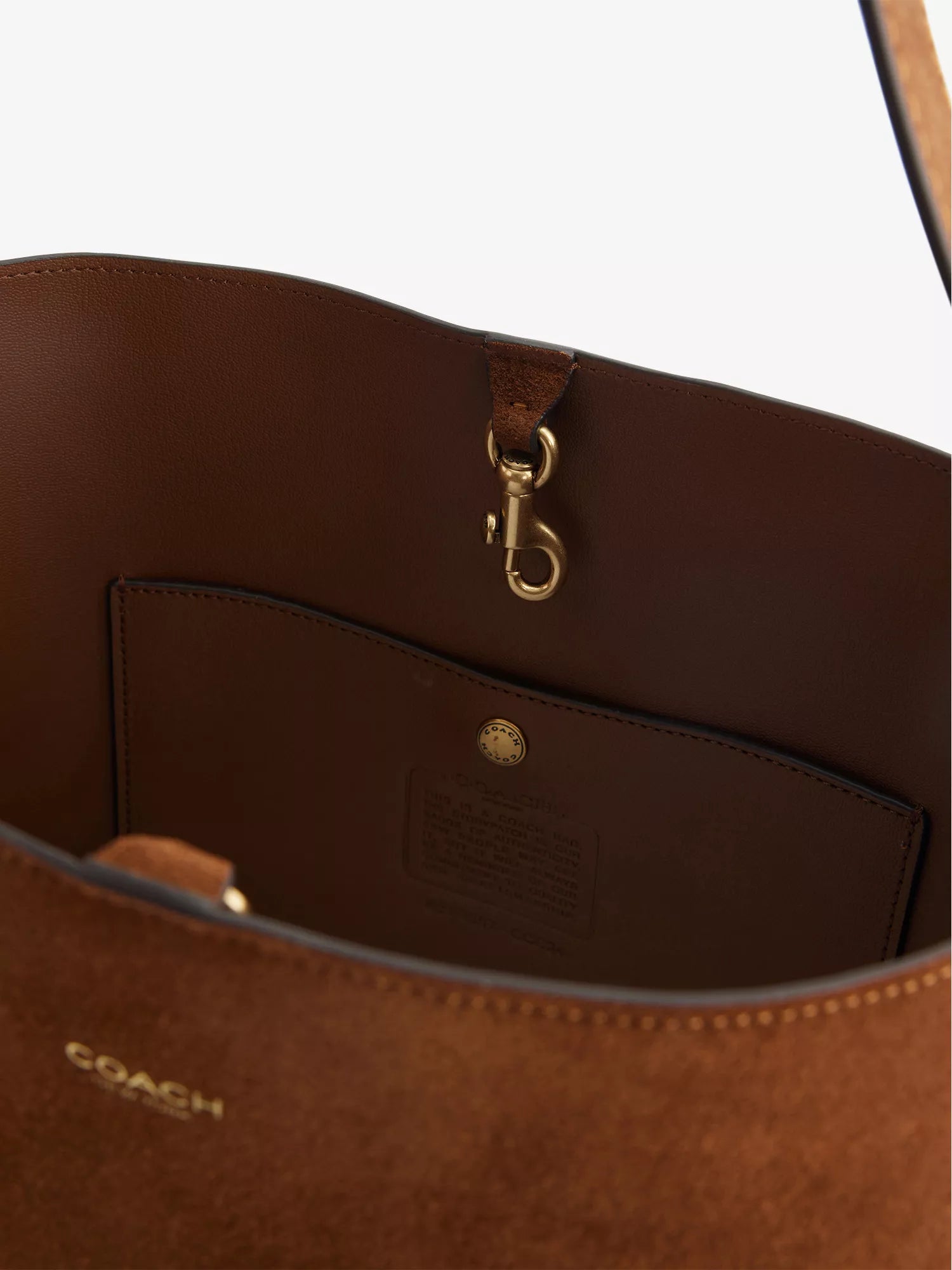 Bleecker Foil-Print Logo Leather-Suede Bucket Bag